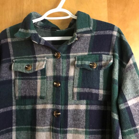 Shein Women's Flannel Button Up 3/4 Sleeve Dress/Long Shirt Size XL - Picture 2 of 9